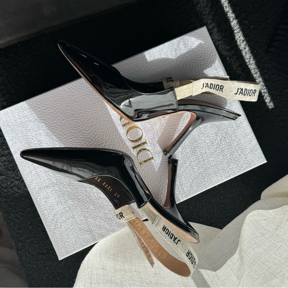 J'ADIOR SLINGBACK PUMP BLACK PATENT CALFSKIN - Picture 5 of 12